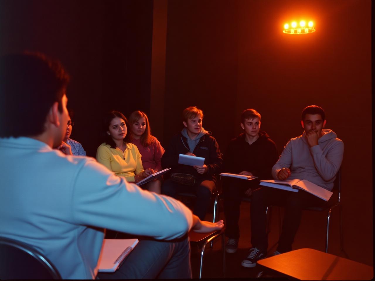Young leaders in a training circle